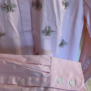 Jcrew Embellished pink button up